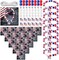 30 Sets Memorial Day Beaded Bracelet Kit, 1029 Pcs Red White Blue DIY Patriotic Bracelet Making Set with USA Letter Beads, Flag Charms, Cards and Bags for Memorial Day Party Favors